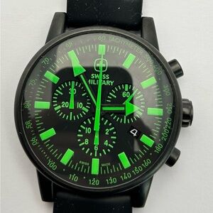 Swiss Military -Swiss Raid Commando Black and Green Watch